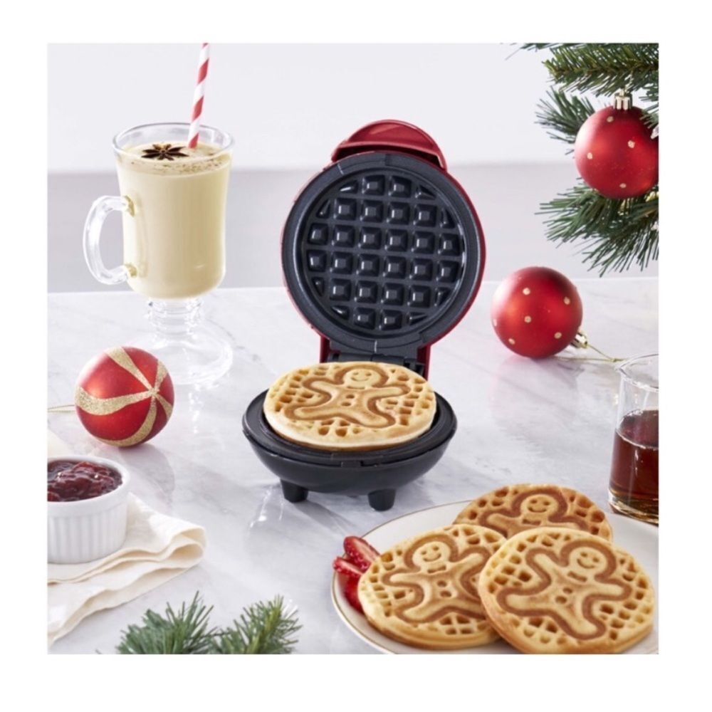 Dash Gingerbread Man Red Mini Waffle Maker